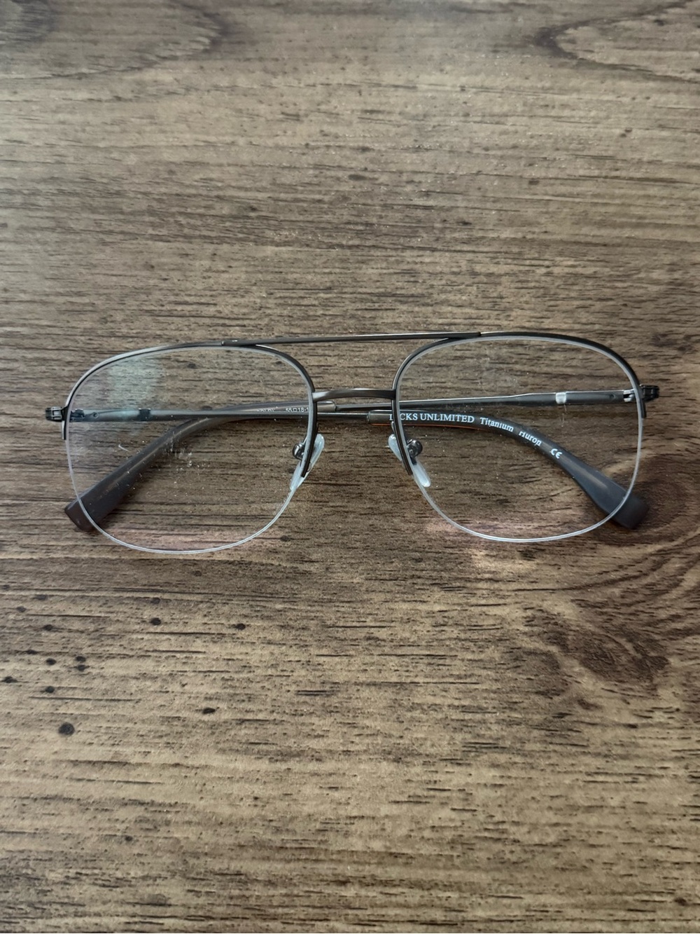 Ducks Unlimited Men’s Eyeglass Frames Gold Titanium Huron Semi-Rimless 55-18-140